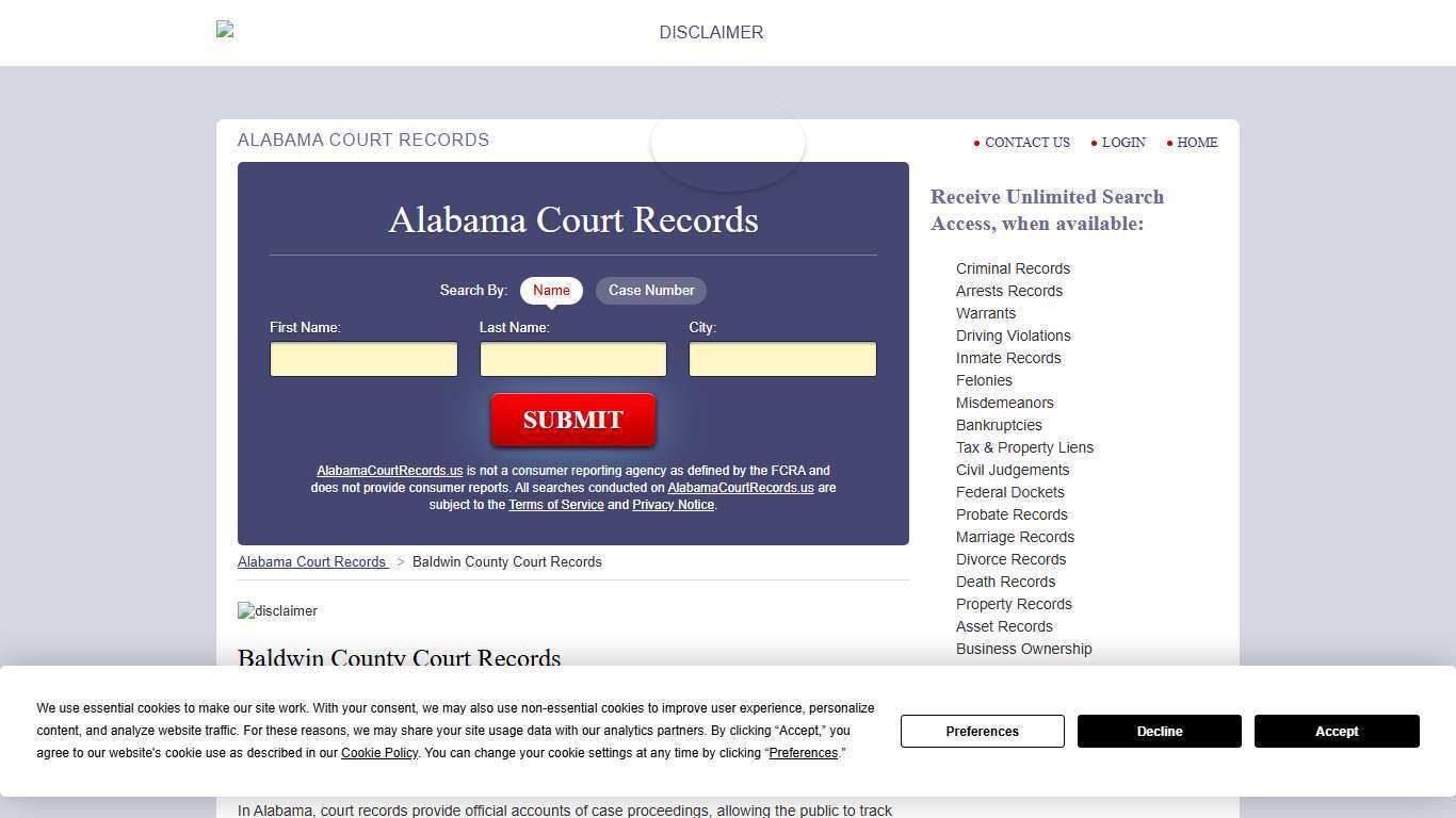 Baldwin County Court Records | AlabamaCourtRecords.us